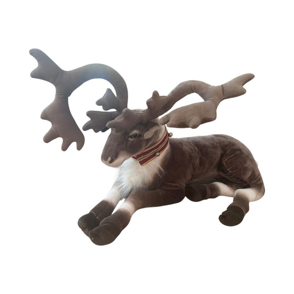At Home 28" XL Reindeer Plush Stuffed Animal Christmas Holiday Decoration